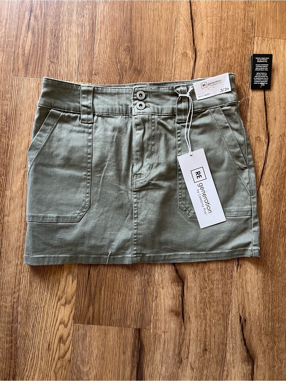 RE/Generation Olive Green Utility Mini Skirt